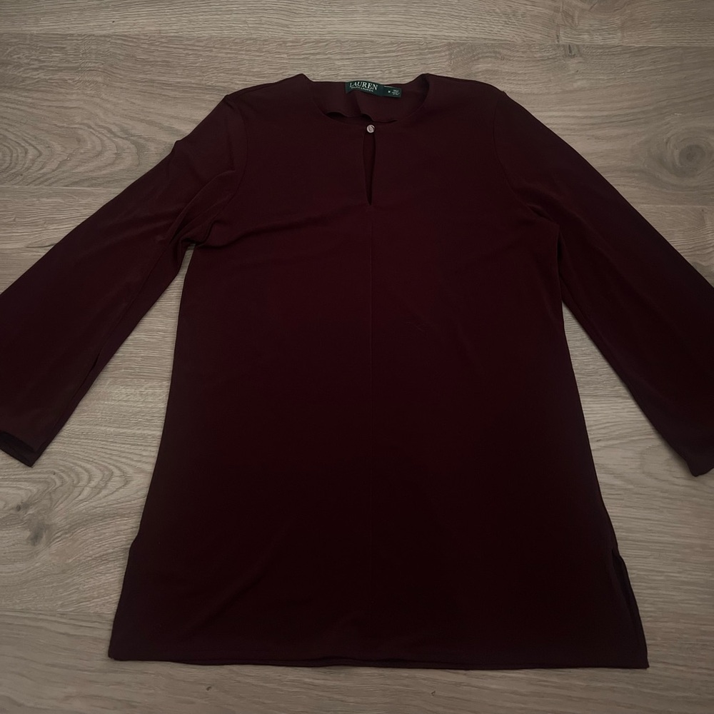 Women’s Ralph Lauren Deep Burgundy Flare Sleeve Tunic